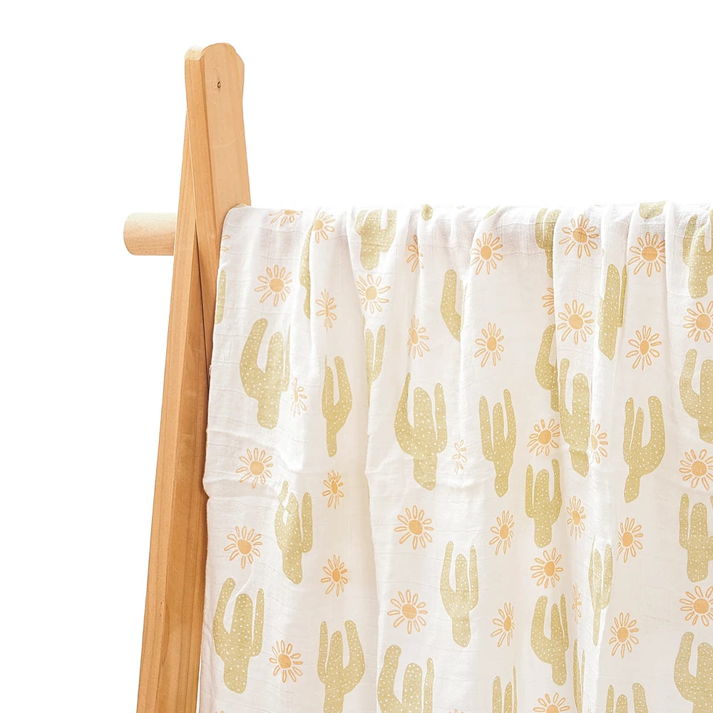 Couverture d’Emmaillotage Bébé en Mousseline Bambou et Coton