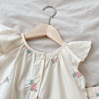 Ensemble Fille Fleuri en Coton – Blouse et Short