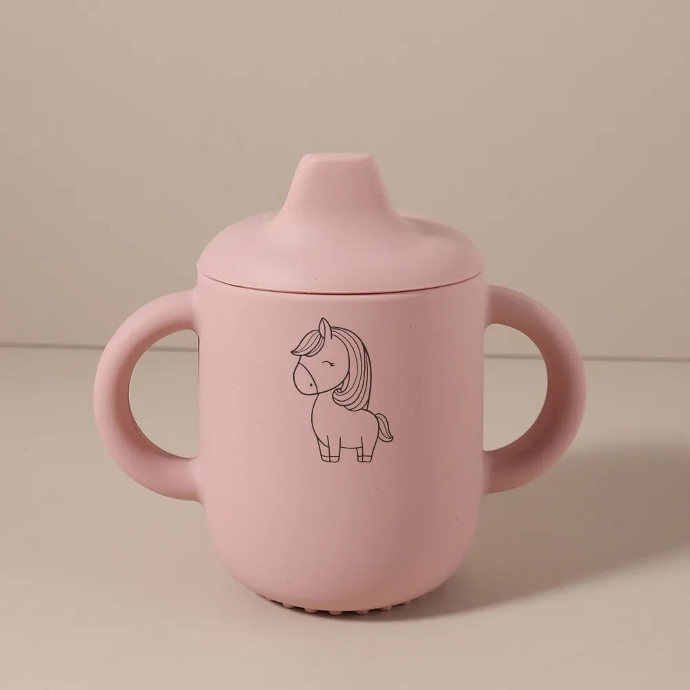 Tasse d’Apprentissage Bébé Personnalisée en Silicone – 180 ml