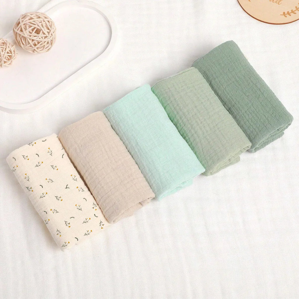 Linges Bébé en Gaze 4 Épaisseurs – Lot de 5