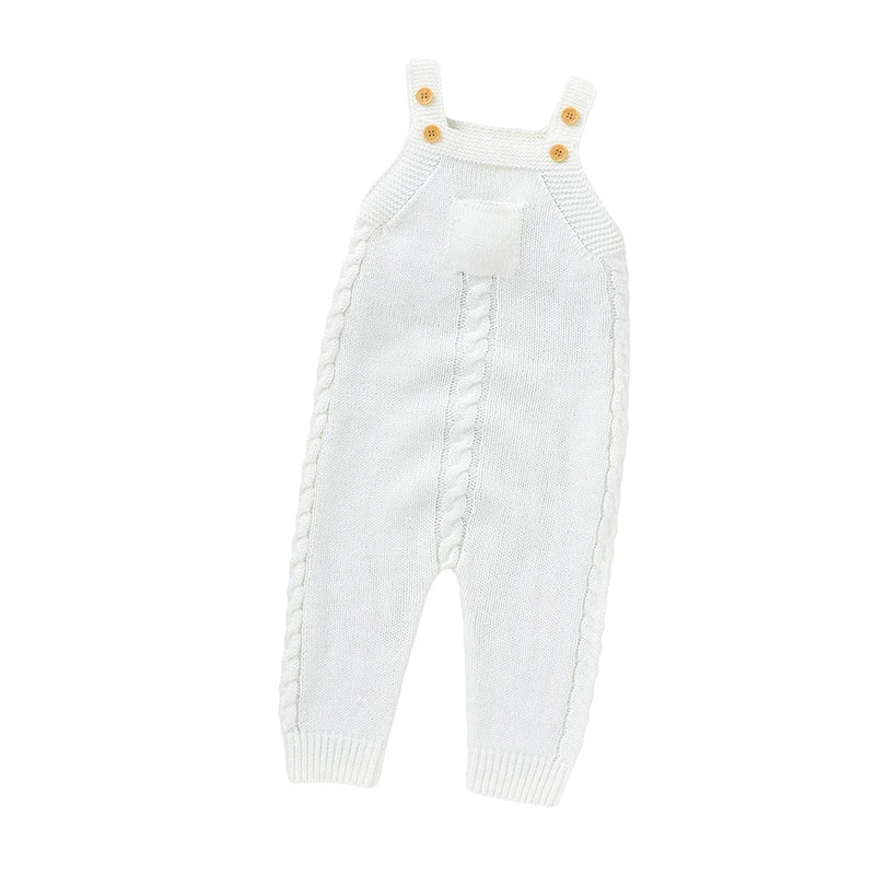Barboteuse Bébé en Tricot à Bretelles