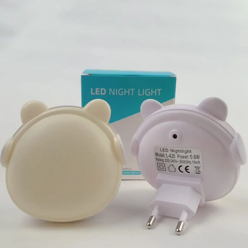 Veilleuses Bébé Ours à Capteur Crépusculaire – Lot de 2