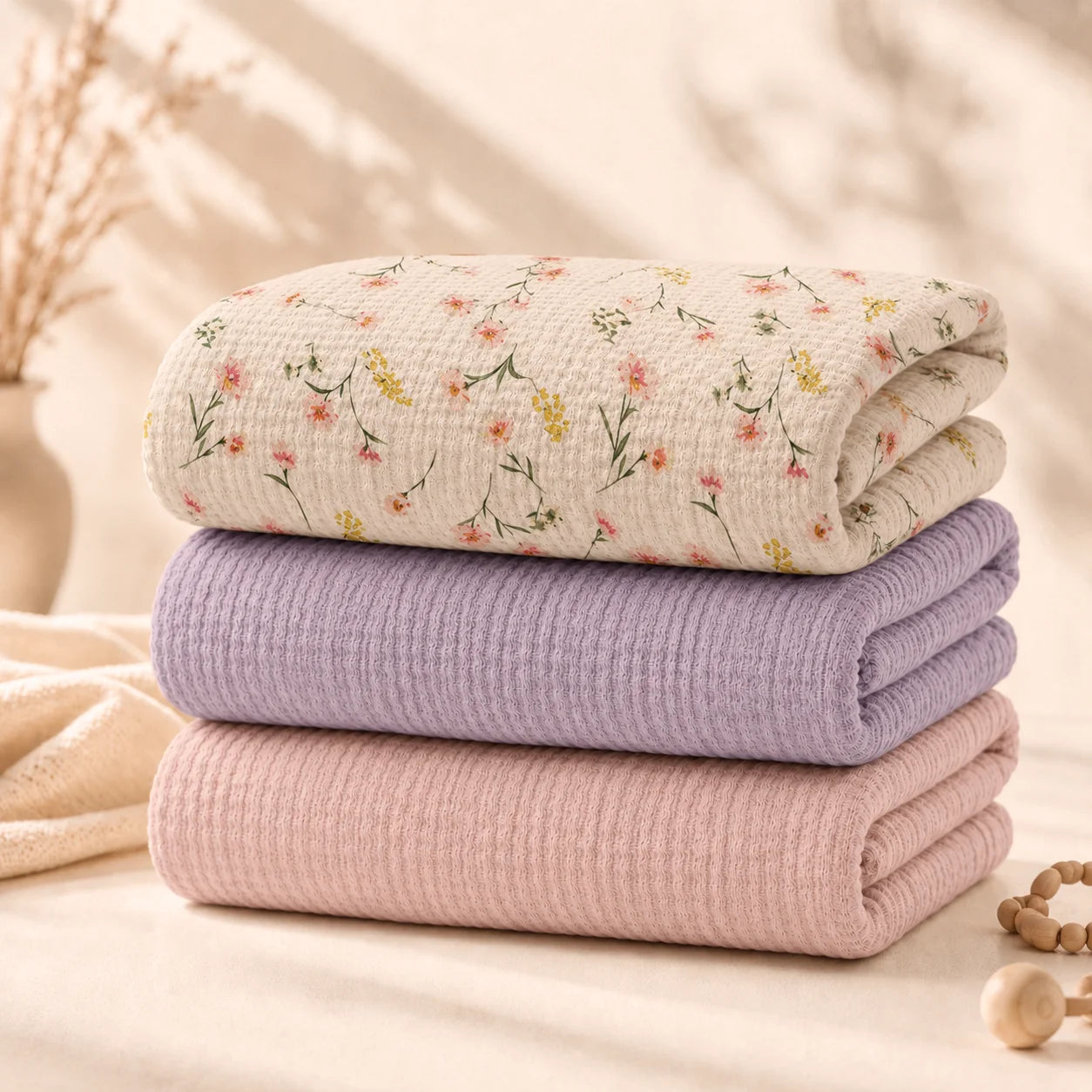 Couvertures Bébé en Double Gaze – Lot de 3