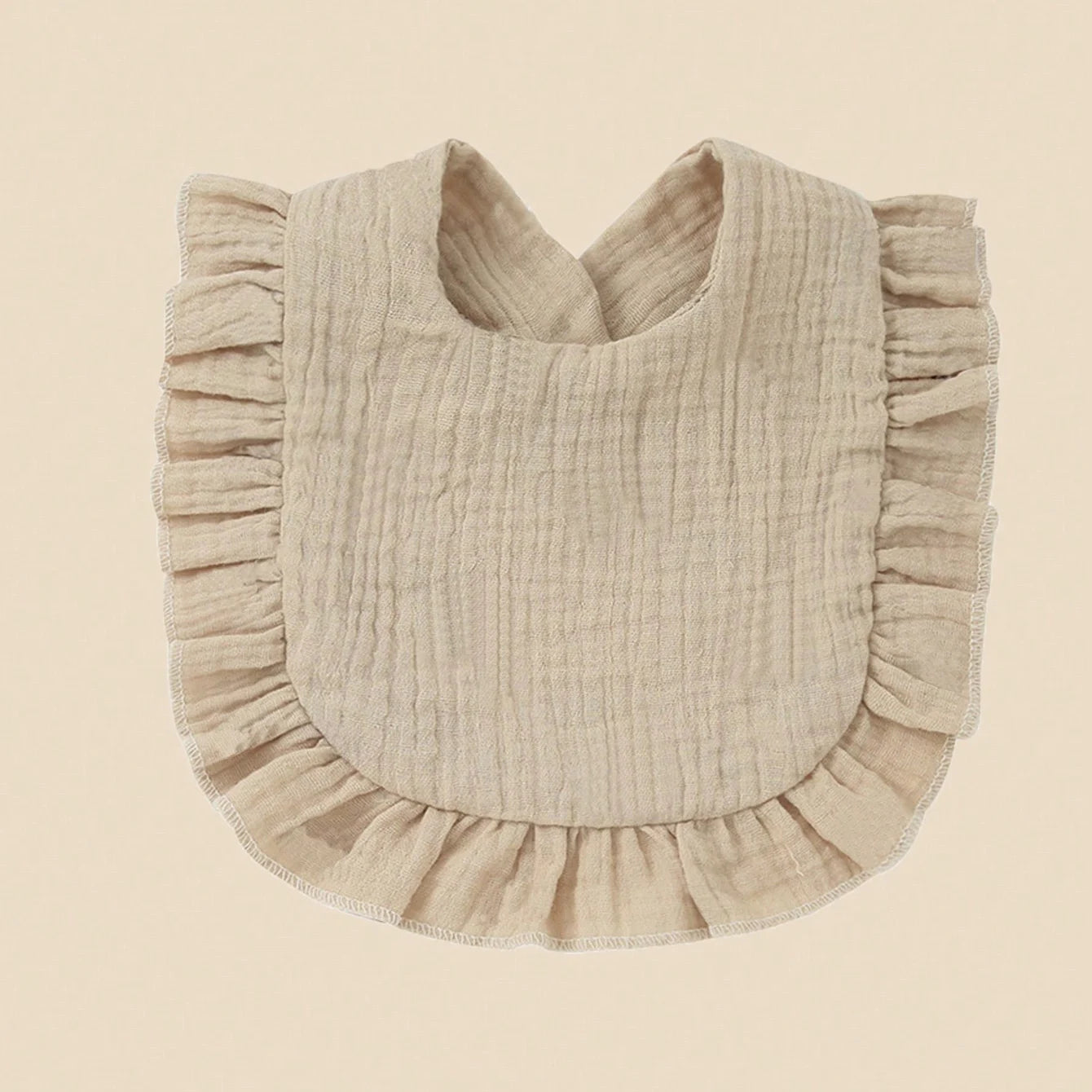 Lot de 2 Bavoirs Bébé en Gaze de Coton à Volants