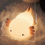 1Axolotl-Nachtlicht für Kinder, 2 Helligkeiten, Silikon, Kinderzimmer-Schlaflampe, tragbare, über USB wiederaufladbare Nachttischlampe für Babyzimmer