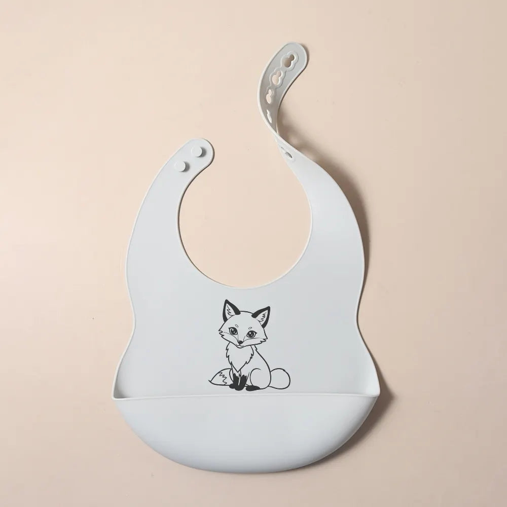 Bavoir Bébé Personnalisé en Silicone avec Poche