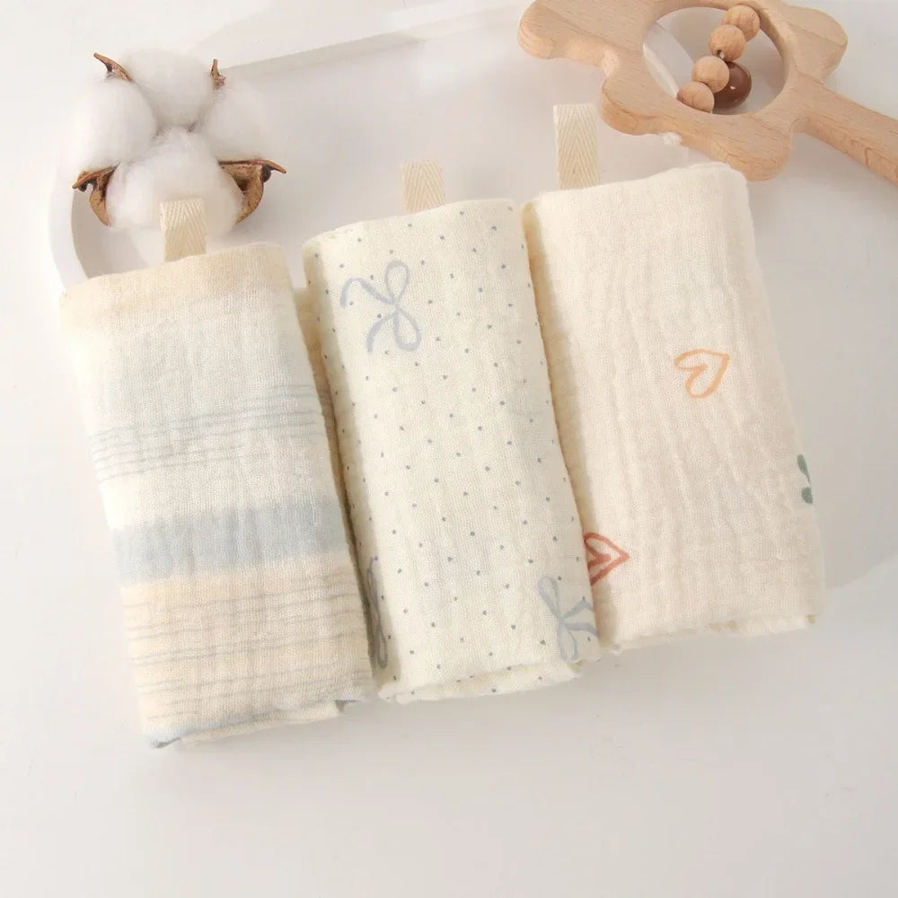 Linges de Toilette Bébé en Gaze de Coton — Lot de 3 ou 5