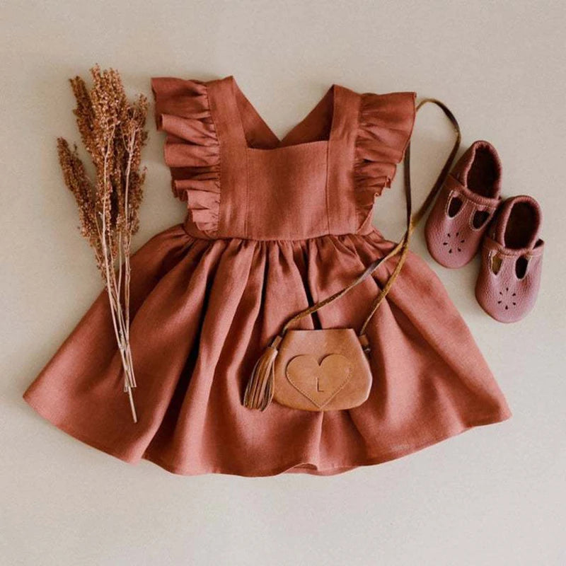 Robe Bébé Fille à Volants et Jupe Évasée