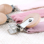 Attache Tétine en Bois et Tissu - Attache tétine