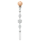 Attache-tétine fleur bleue en silicone et clip en bois