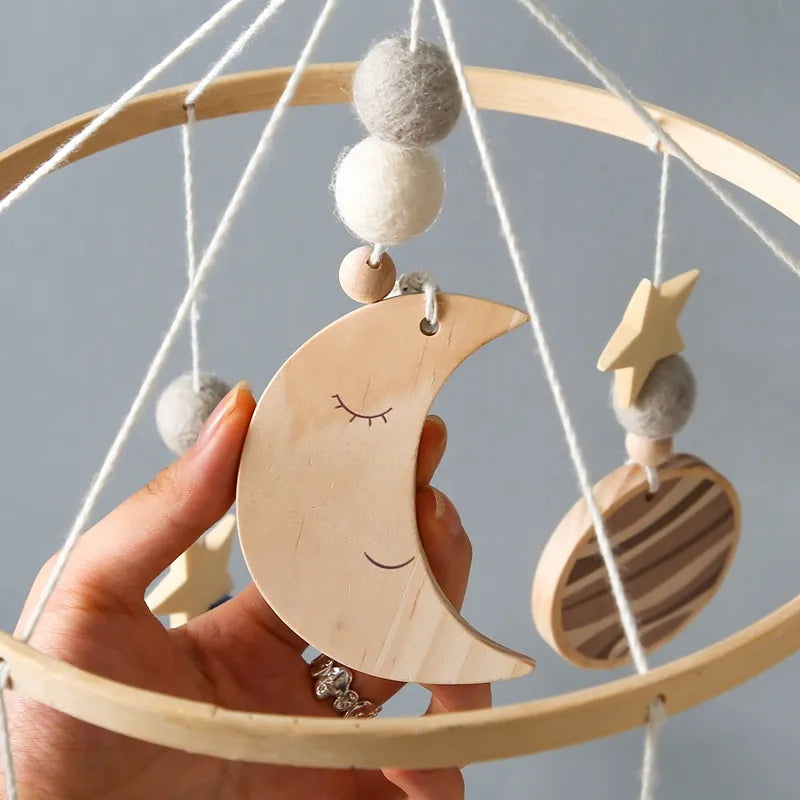 Mobile Bébé Bois Galaxy Lune - Mobile bébé