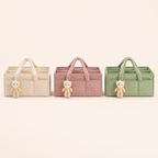 Organiseur à langer en beige, rose poudré et vert sauge
