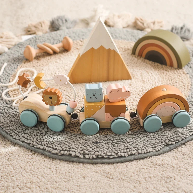 Petit Train En Bois Animaux - Train - Jouet En bois bébé