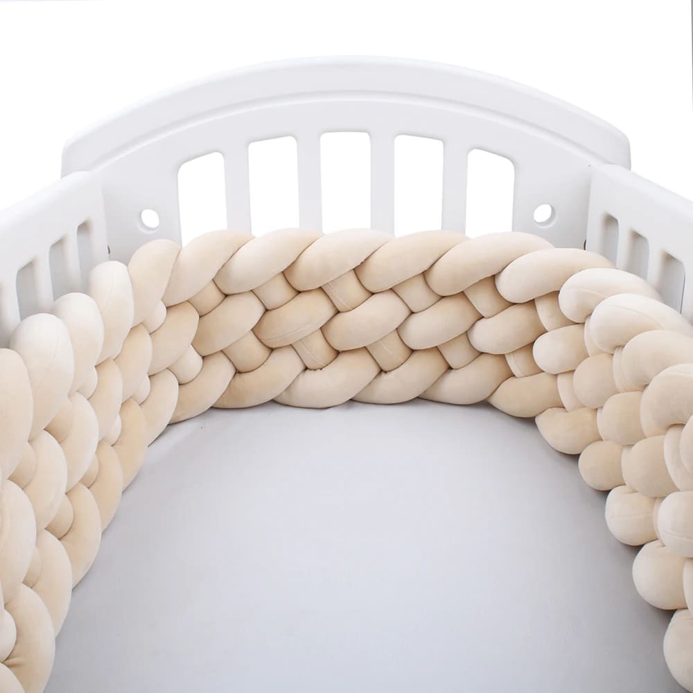 tour de lit bébé tresse beige